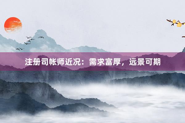 注册司帐师近况：需求富厚，远景可期